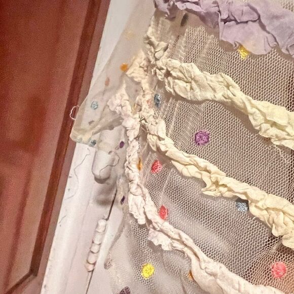 Manoush candy top see thru ruffle Blouse polka dot - Picture 2 of 7